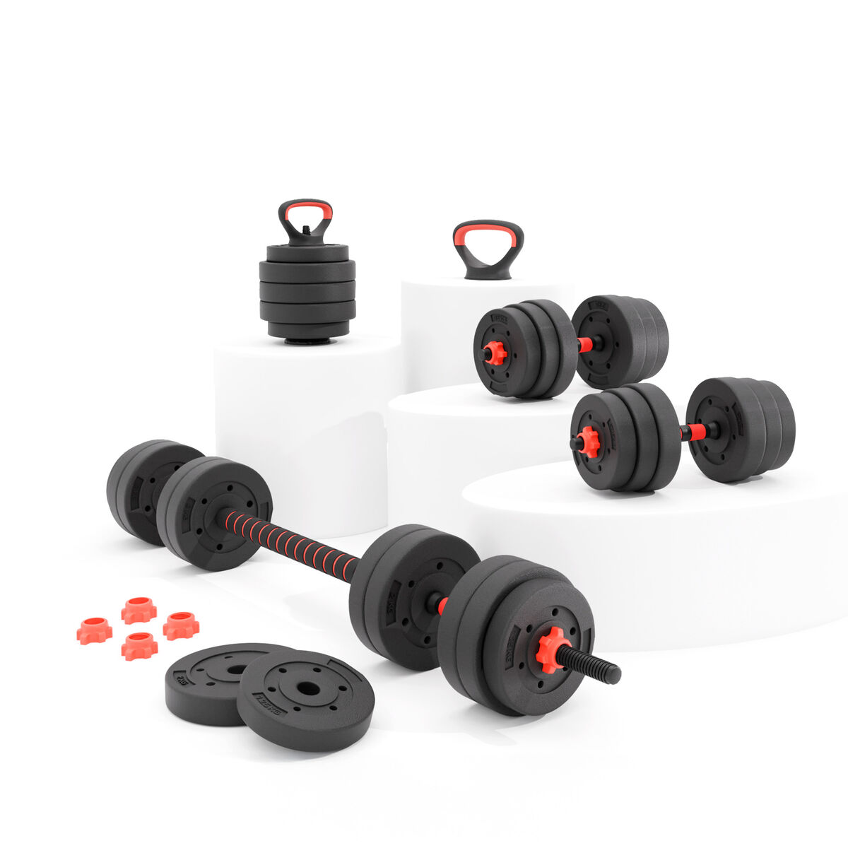 Kettlebell and Dumbbell Kit KSIX Black 20 kg 19 Pieces - Image 7