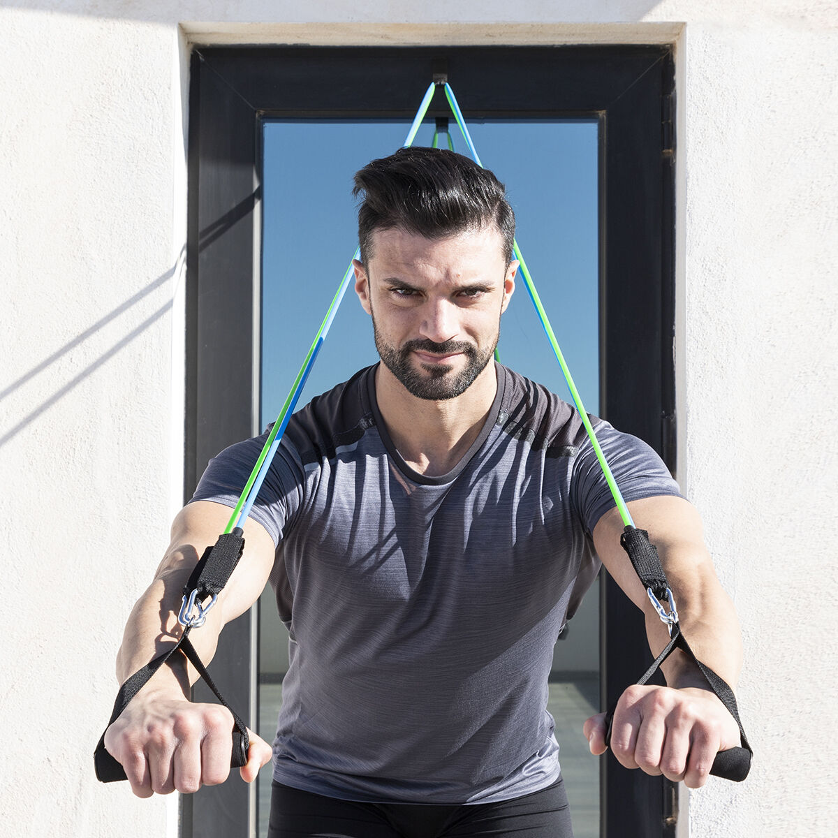Set of Resistance Bands with Accessories and Exercise Guide Tribainer InnovaGoods 3 Units - Image 8