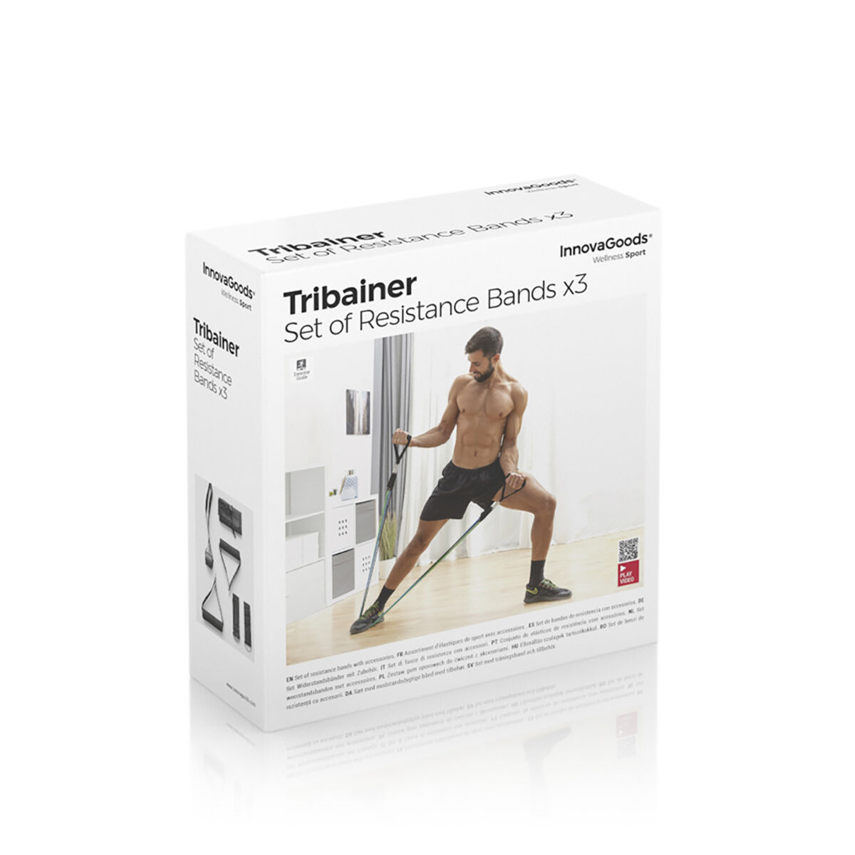 Set of Resistance Bands with Accessories and Exercise Guide Tribainer InnovaGoods 3 Units - Image 2